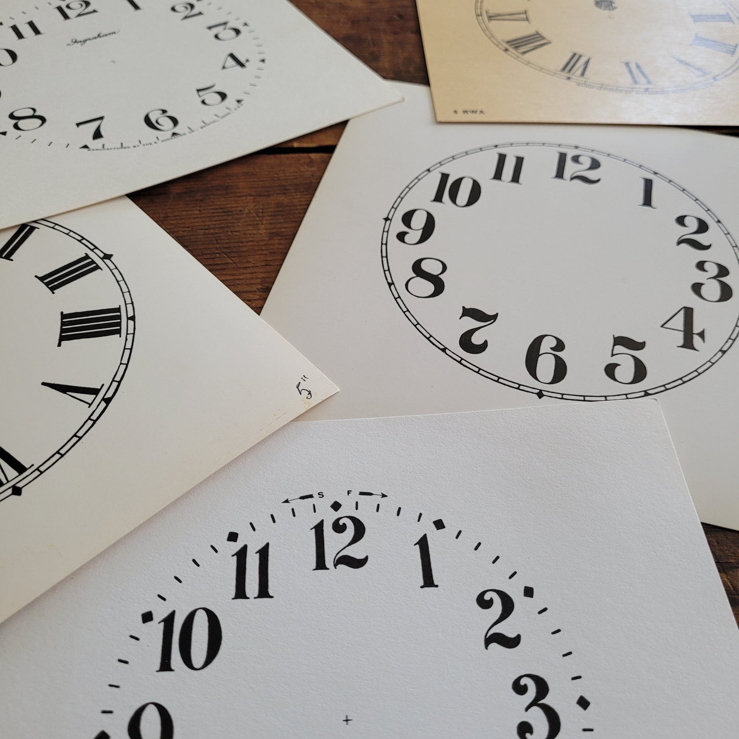 Vintage Paper Clock Faces (set D)