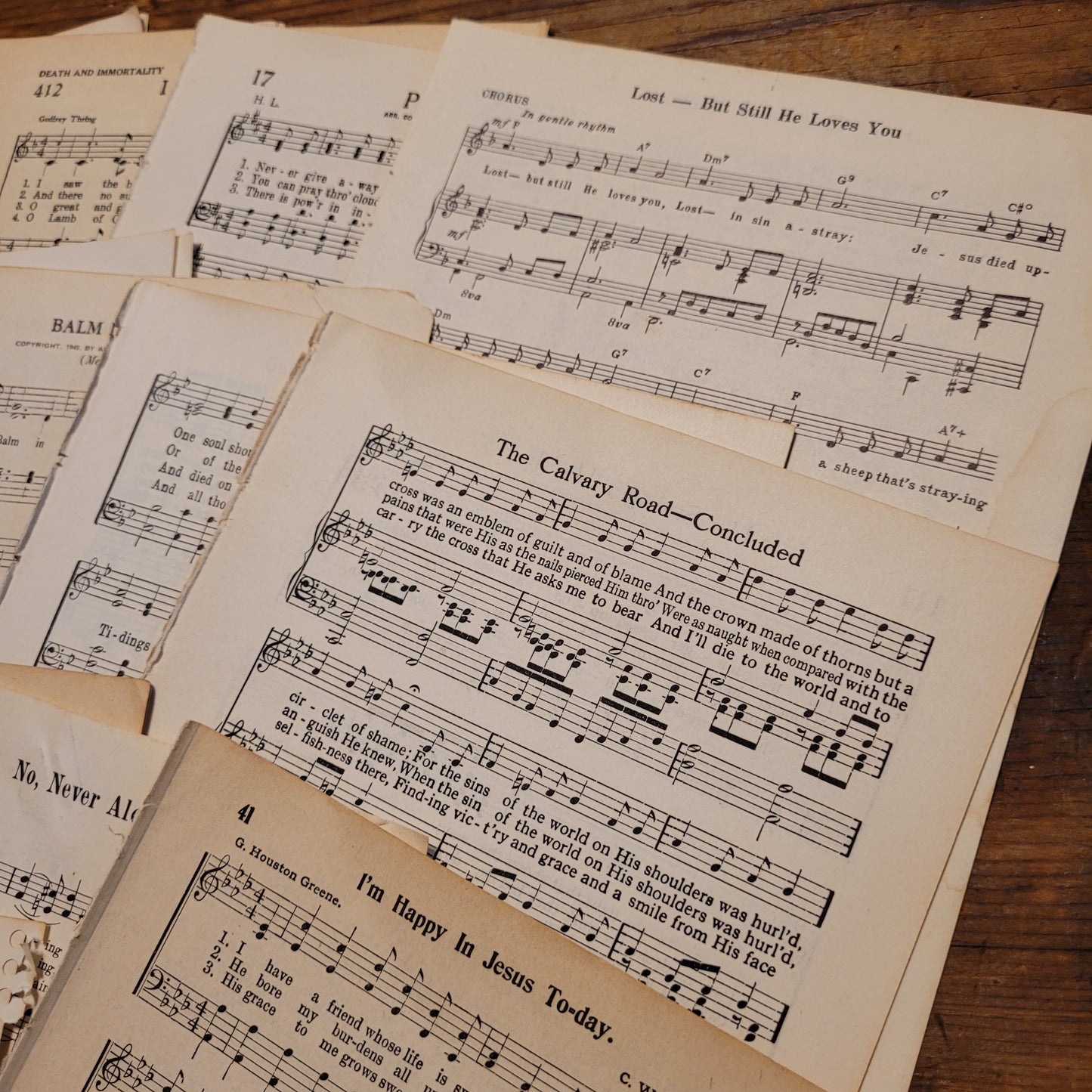 Vintage Hymnal Book Page Bundle