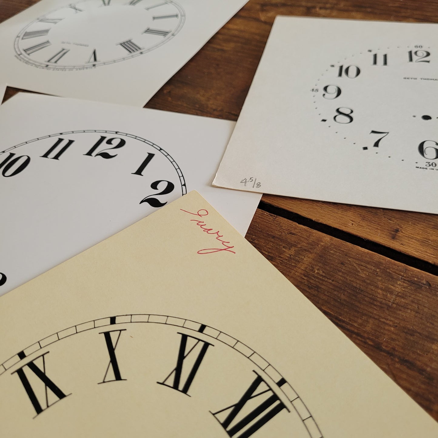 Vintage Paper Clock Faces (set C)