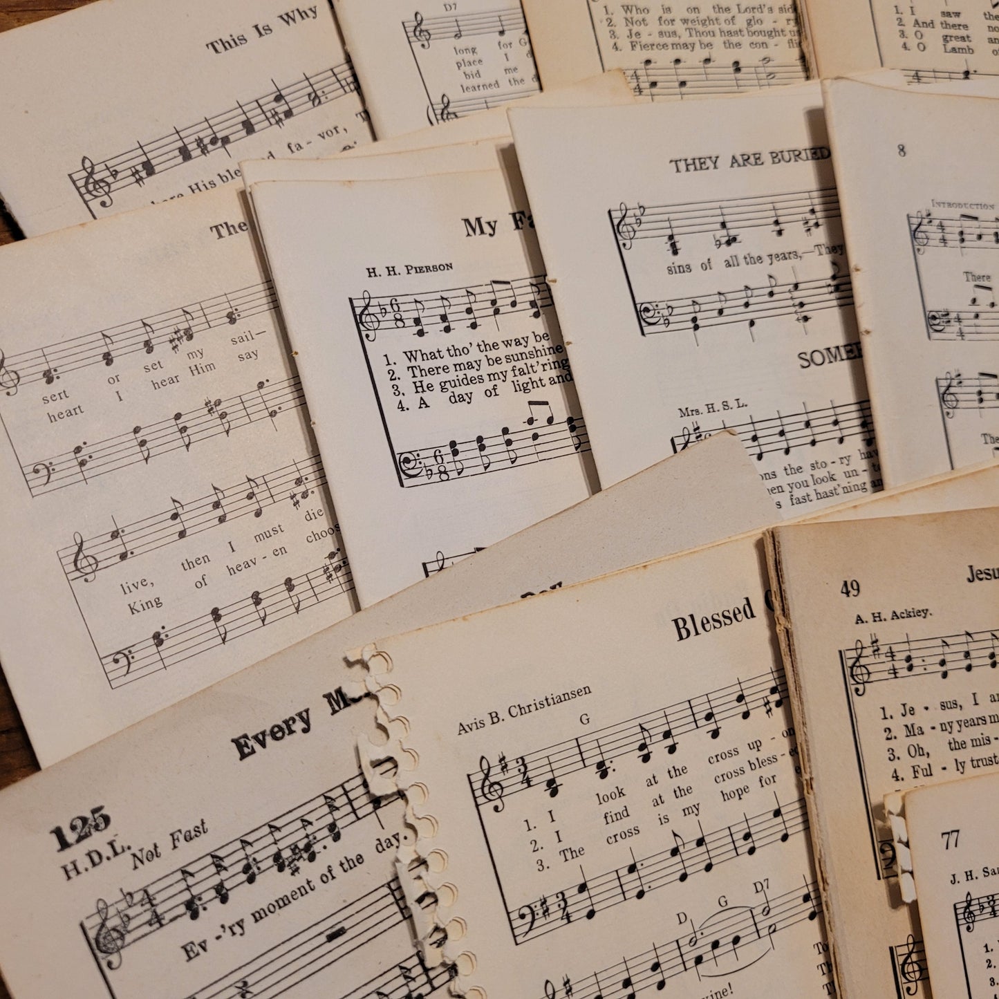 Vintage Hymnal Book Page Bundle